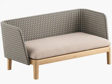 CALYPSO LOUNGE - 2 seater synthetic fibre and teak garden sofa by Royal Botania - view 2